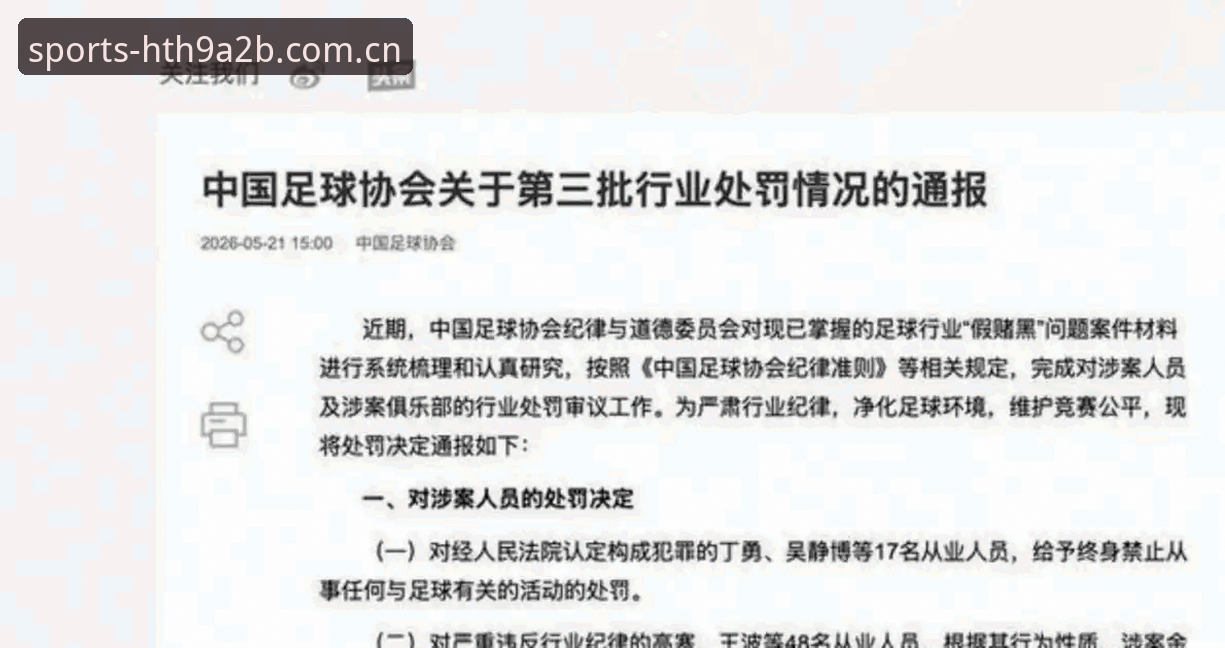 华体会直播哪个好 中国足协第三批禁足名单公布:从事件看足球行业规范实用指南